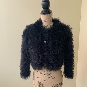 Hand made black sweater and matching hat